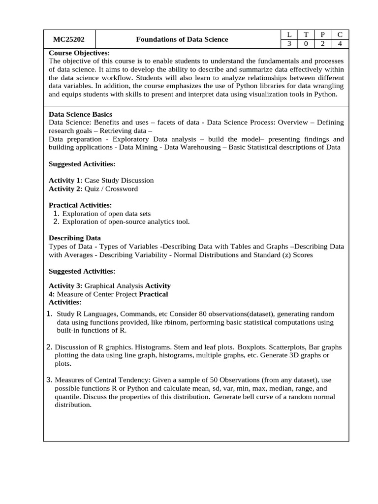 Foundation of Data Science | PDF | Regression Analysis | Data Science