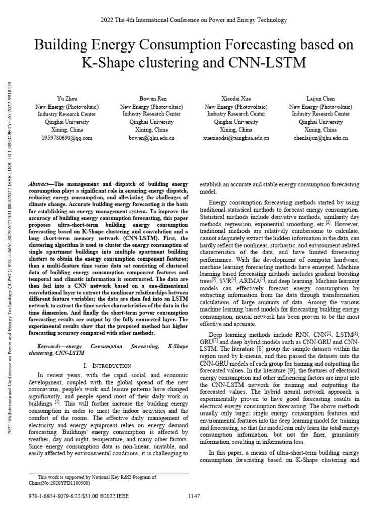 Building Energy Consumption Forecasting Based On K-Shape Clustering and ...