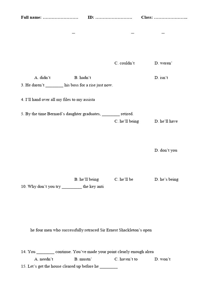 Review - Progress Test 2 - Level 2 | PDF
