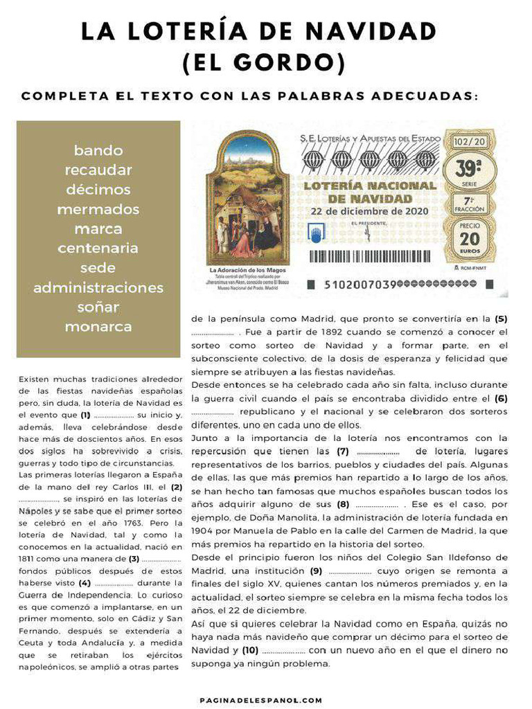 La Lotería de Navidad (El Gordo) | PDF