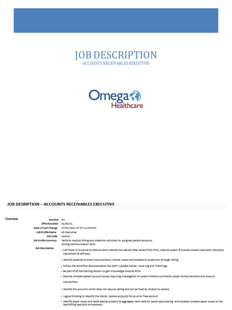 JD - AR Executive | PDF | Health Care | Business