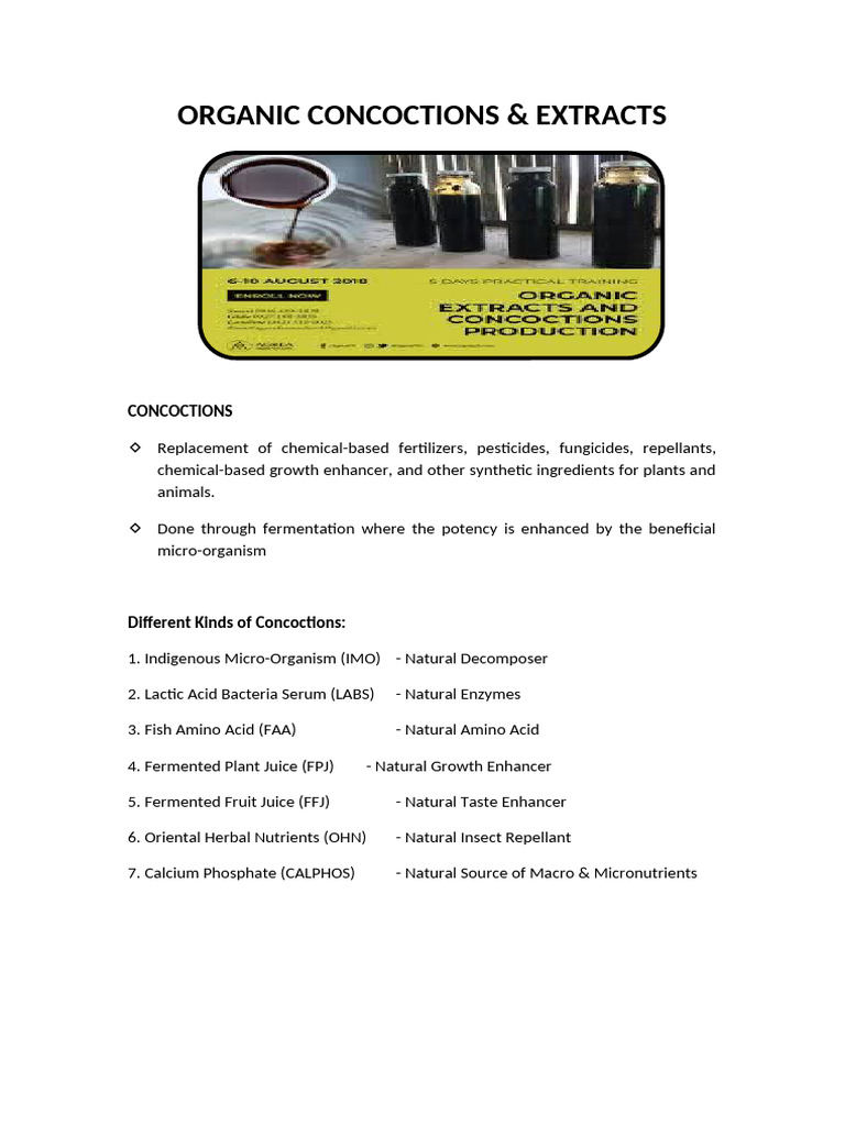 Organic Concoctions and Extracts | PDF | Fermentation | Milk