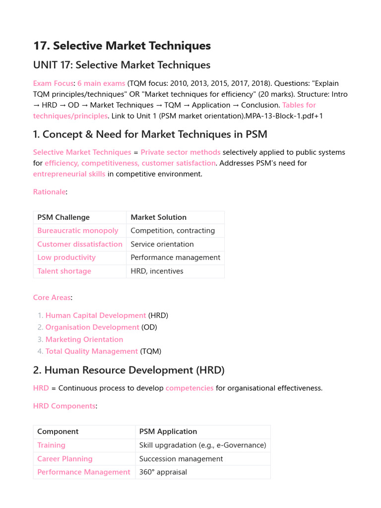 17. Selective Market Techniques | PDF | Organization Development ...