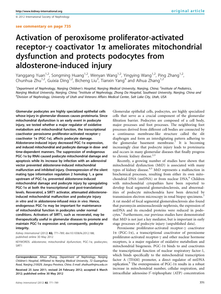 Activation of Peroxisome Proliferator Activated Re | PDF ...