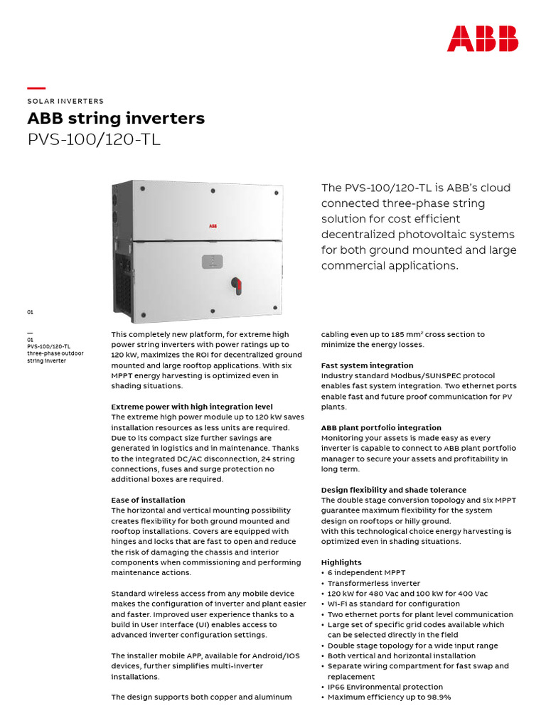 Abb Three Phaseabb 100&120 KW | PDF | Alternating Current ...