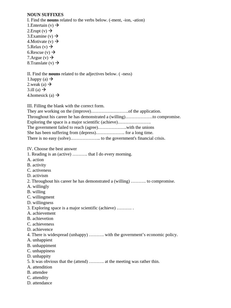 Noun Suffix | PDF