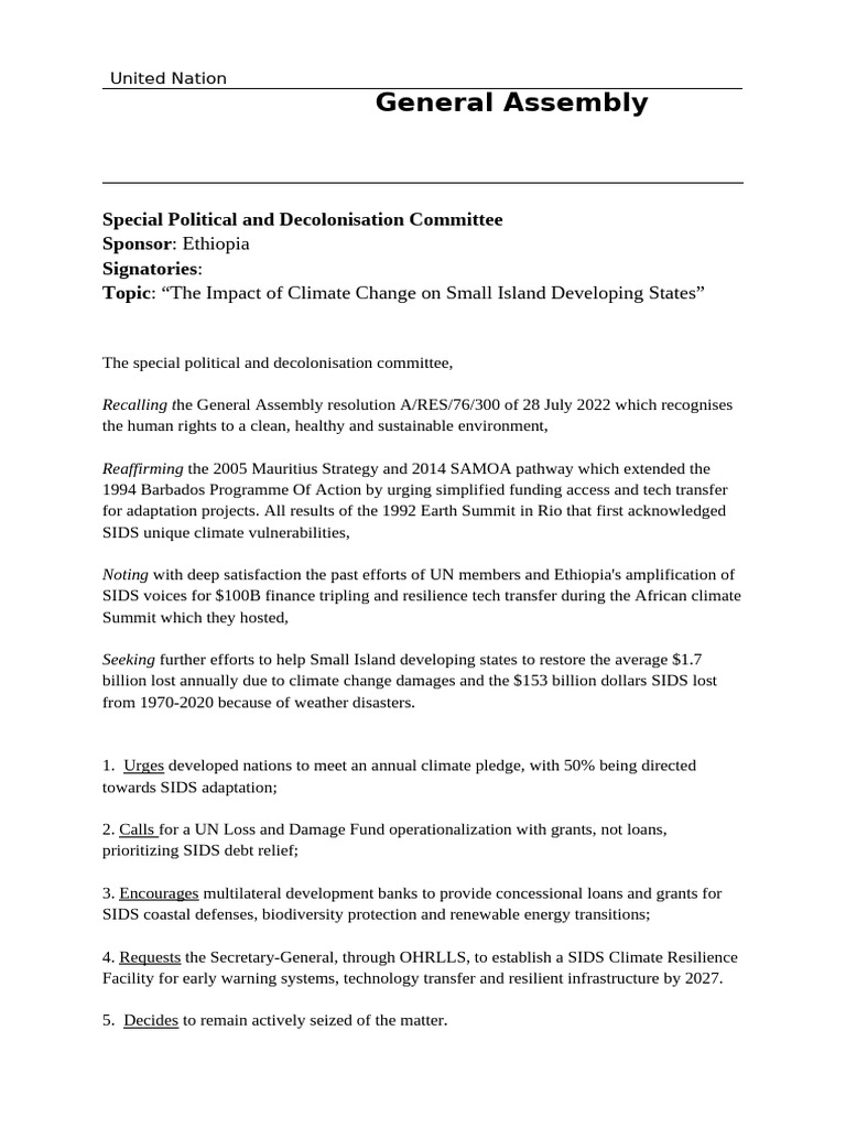 MUN Resolution Papers Pakistan and Ethiopia | PDF | Nuclear ...