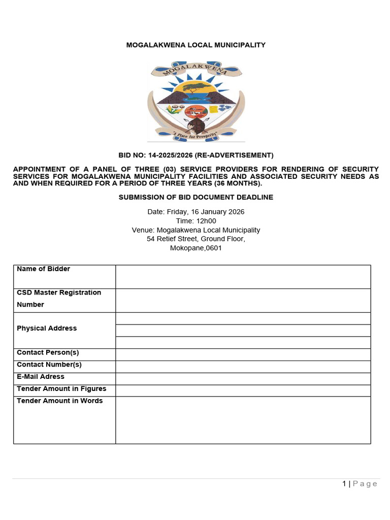 Tender Document - Security Services25 | PDF | Invoice | Value Added Tax