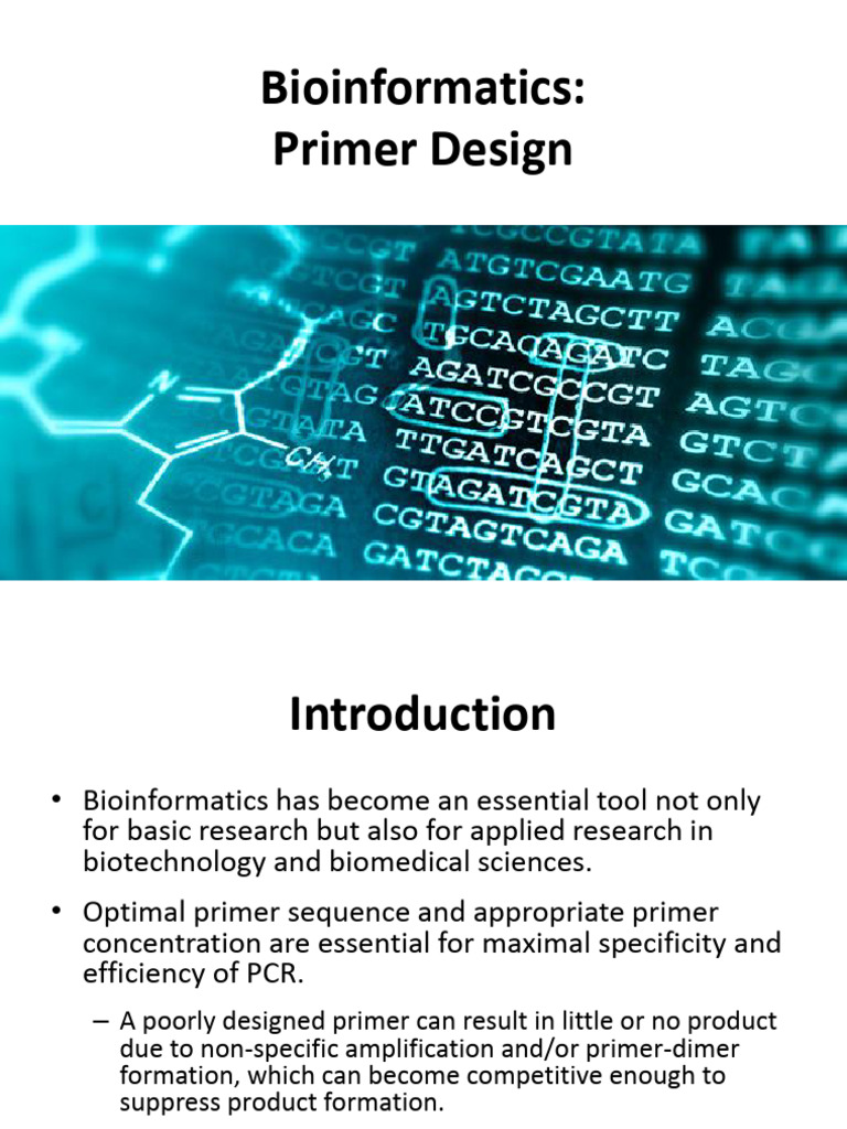 B. Bioinformatics (Primer Design) | PDF | Primer (Molecular Biology ...