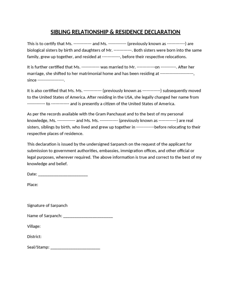 Sibling Relationship | PDF