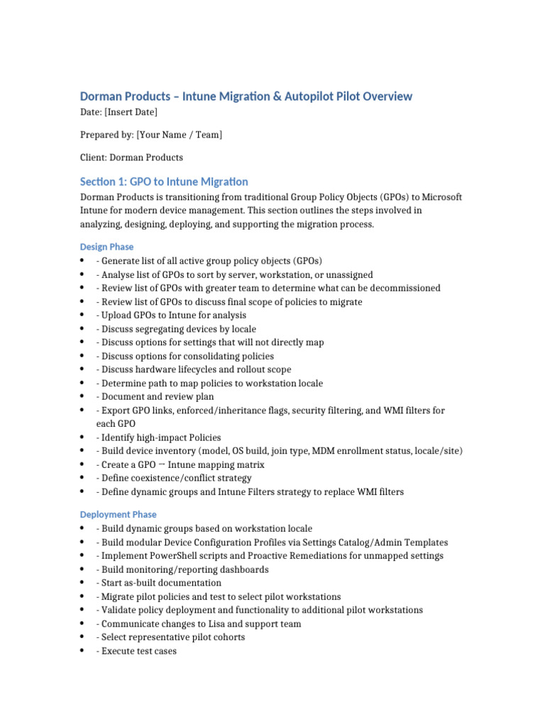 Dorman Intune Autopilot Migration Walkthrough Updated | PDF | Group ...
