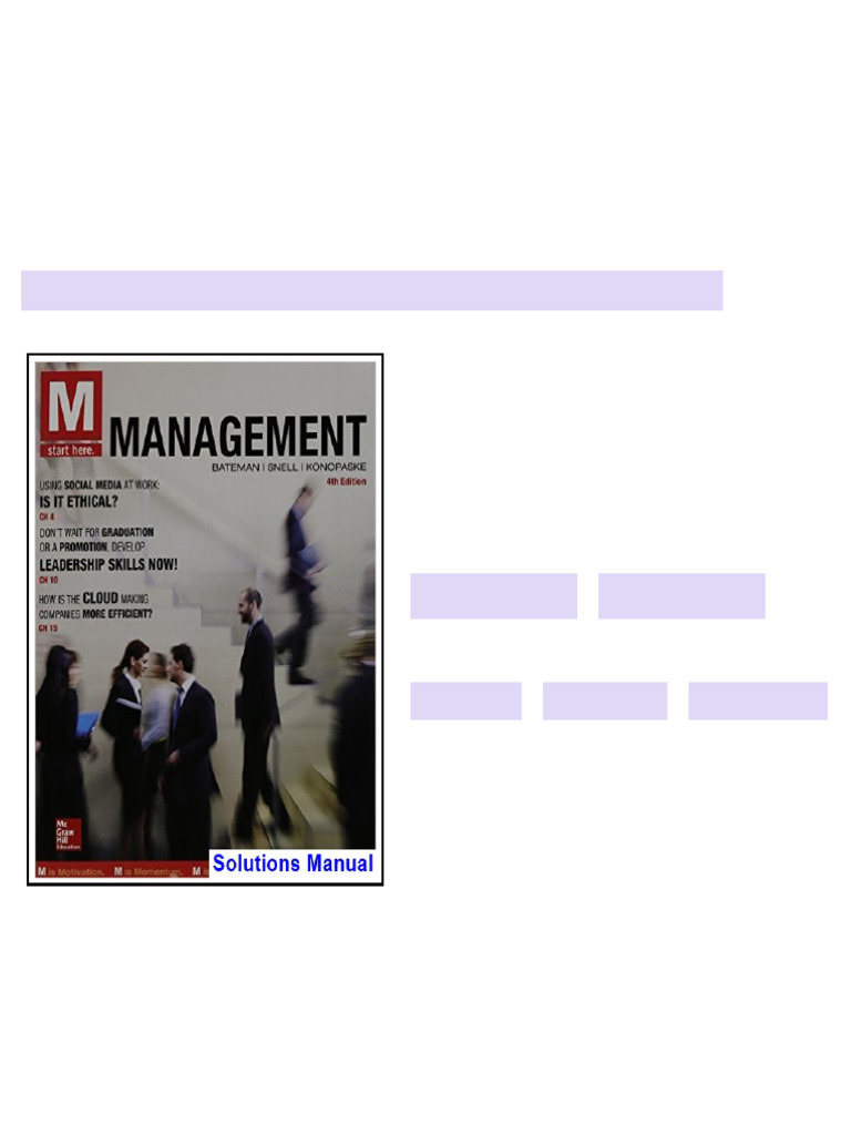 M Management 4th Edition Bateman Solutions Manual Ready to Read | PDF ...