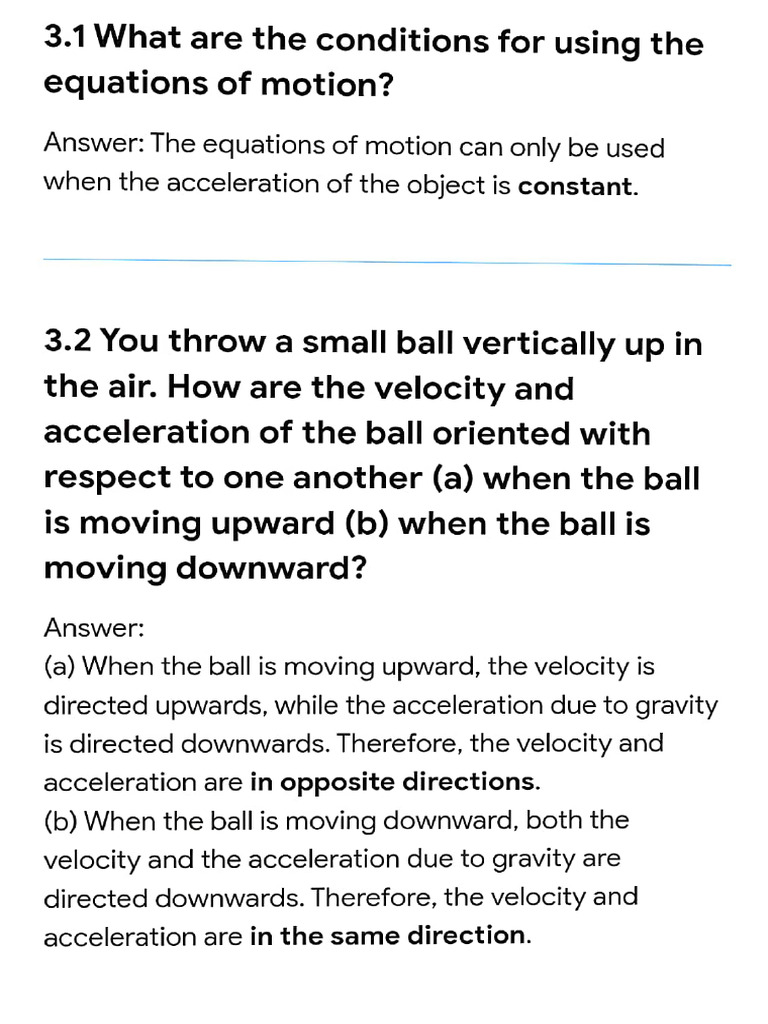 11 PHY Unit 3 short QA | PDF