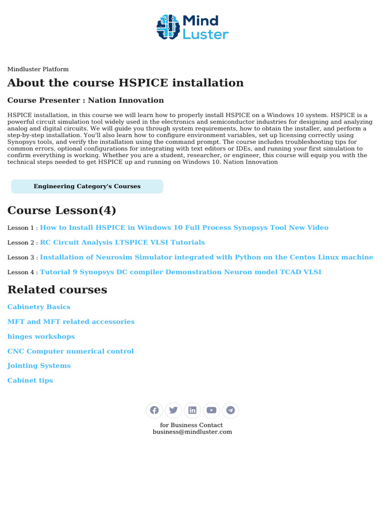 HSPICE Installation Course Content | PDF