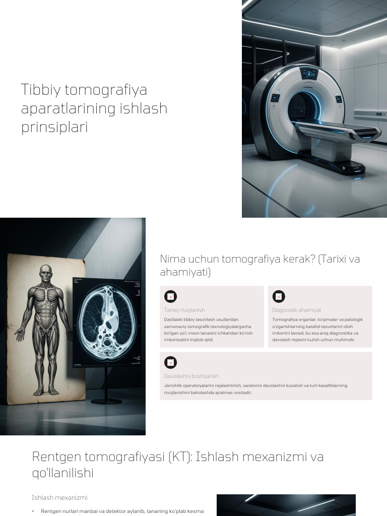 Tibbiy Tomografiya Aparatlarining Ishlash Prinsiplari | PDF