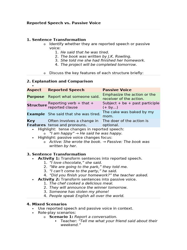 Reported Speech Vs | PDF | Semantic Units | Linguistics
