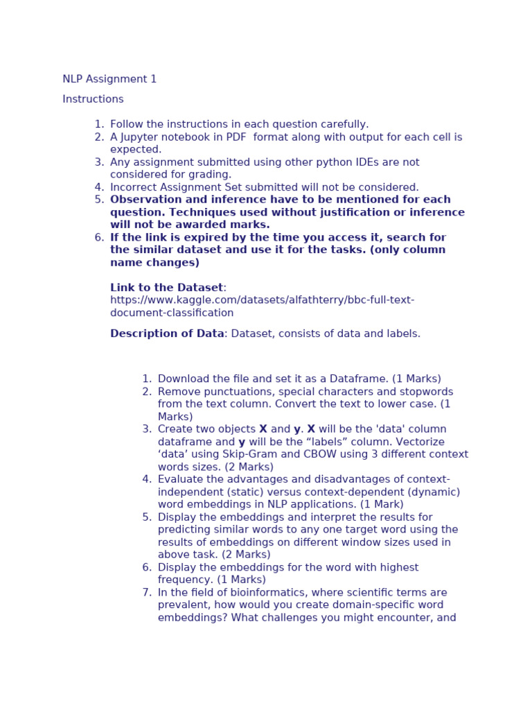 NLP Assignment 4 | PDF