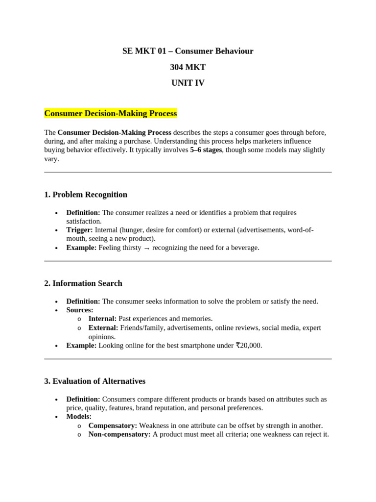 Consumer Behaviour Unit IV | PDF | Consumer Behaviour | Behavior