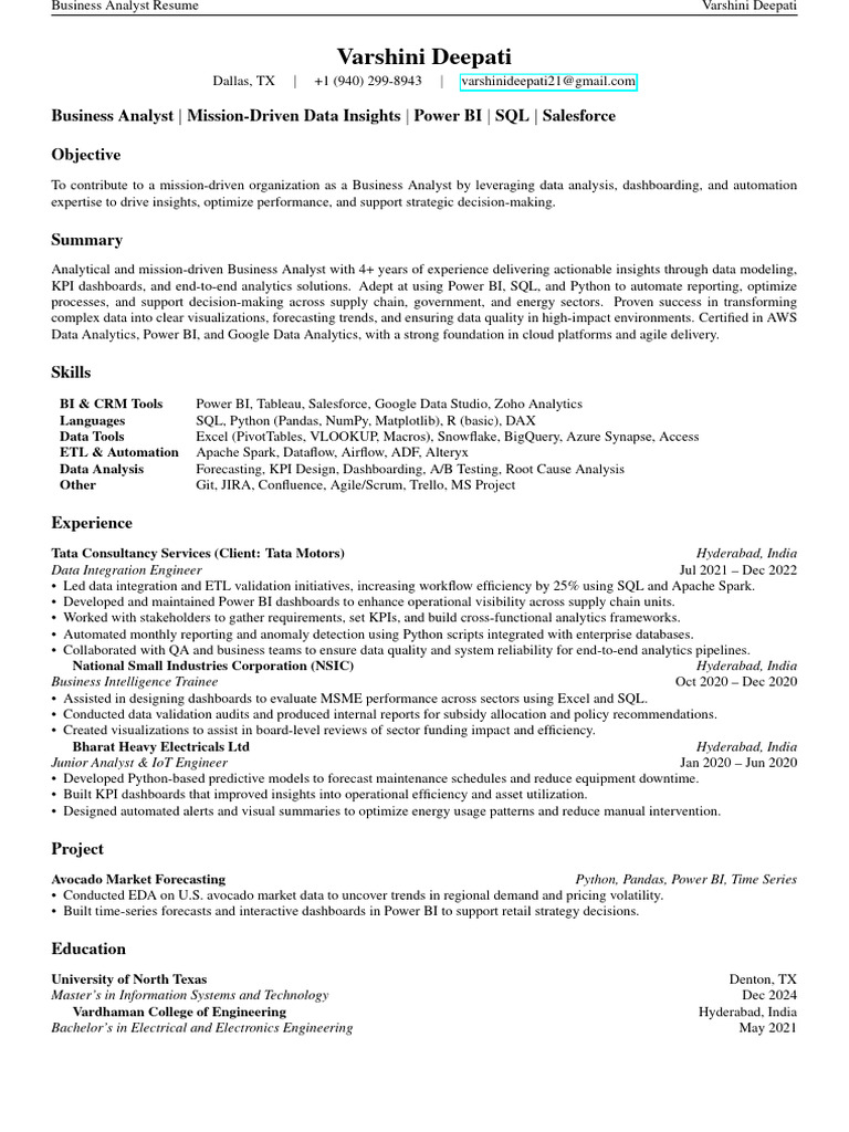 Varshini Deepati | PDF | Analytics | Data Analysis