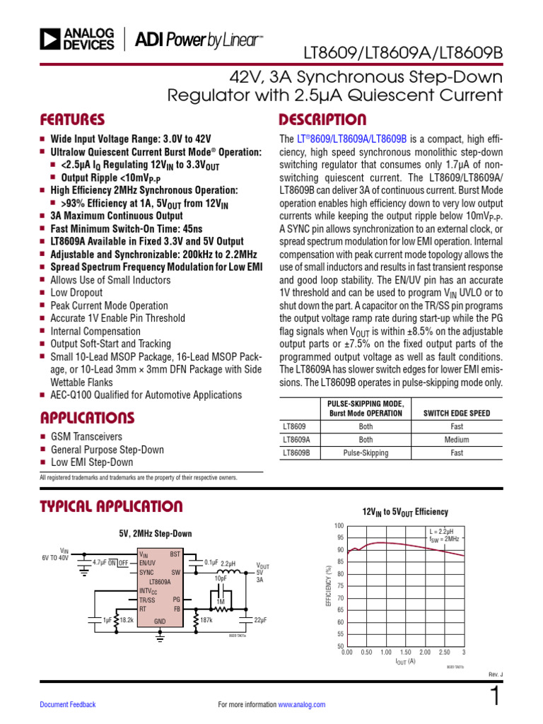 lt8609-8609a-8609b | PDF | Electrical Engineering | Manufactured Goods