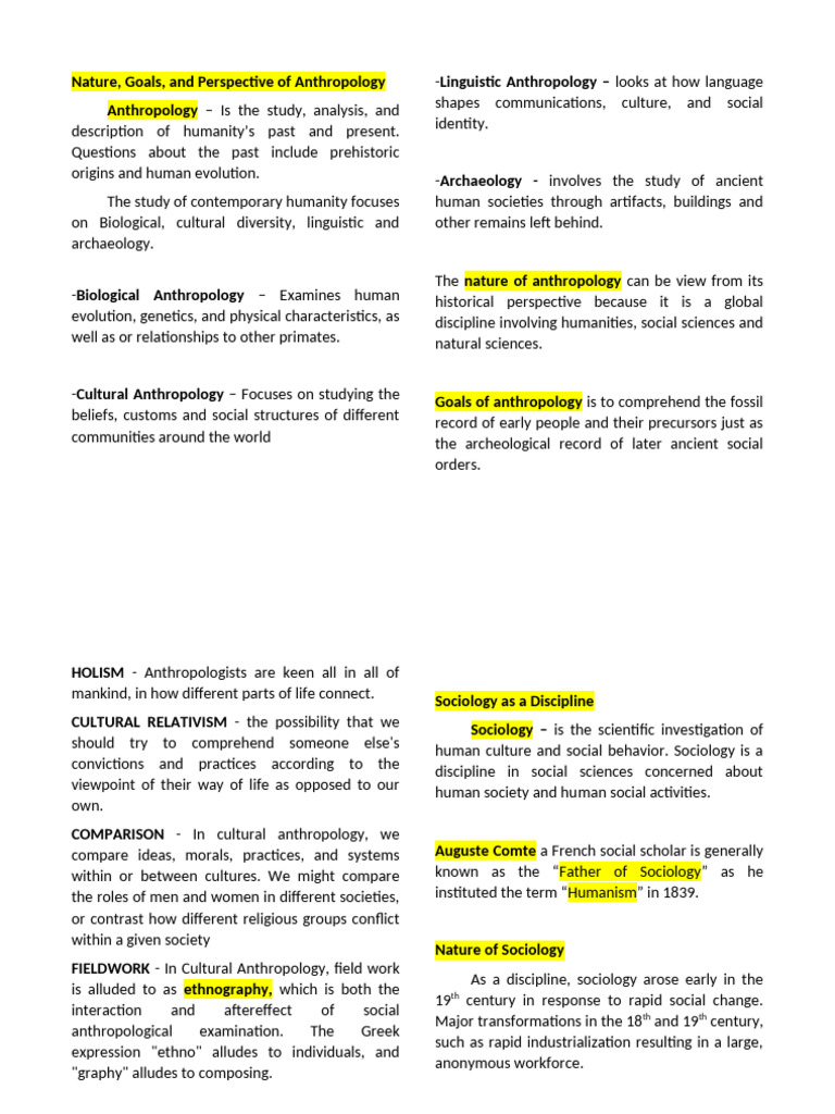 UCSP Reviewer | PDF | Anthropology | Sociology
