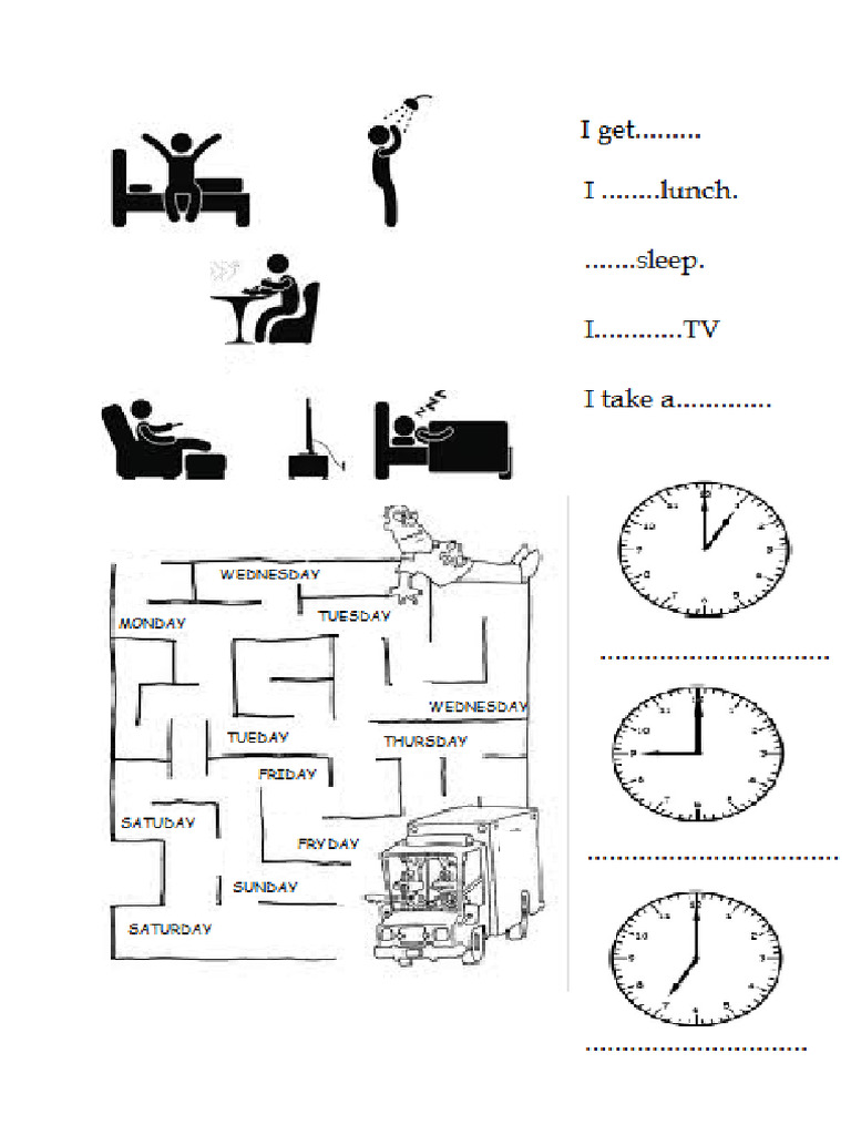 Days of The Week Daily Routines Clocks Fun Activities Games Games 66453 ...