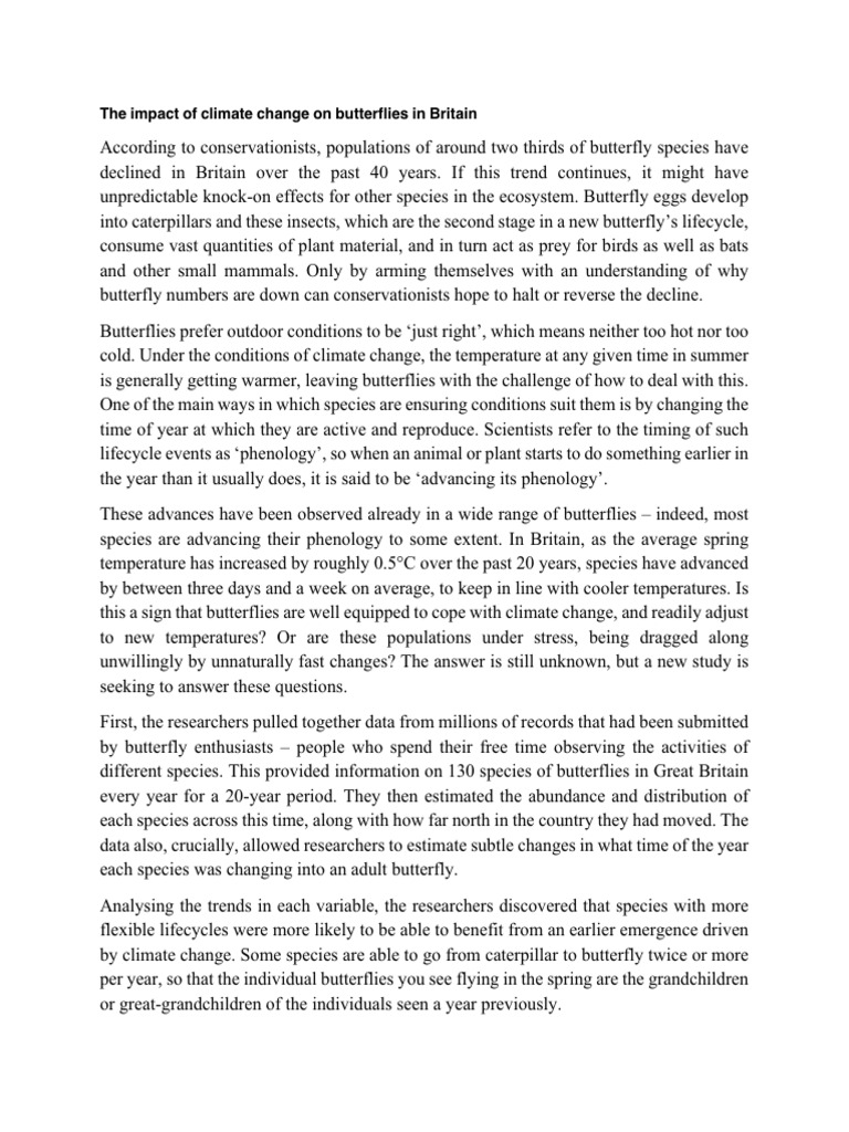 Practice Resding Text No. 4- Impact of Climate Change | PDF
