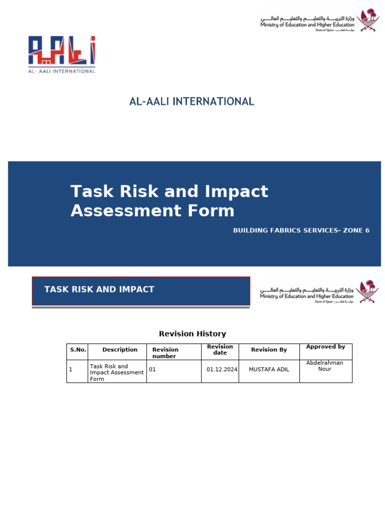 Risk Assessment - AL-AALI-RA01 | PDF | Risk | Risk Management