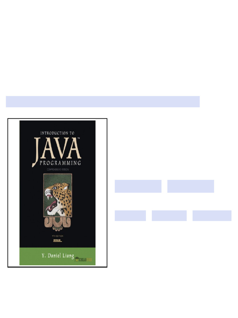 Test Bank for Introduction to Java Programming, Comprehensive Version ...