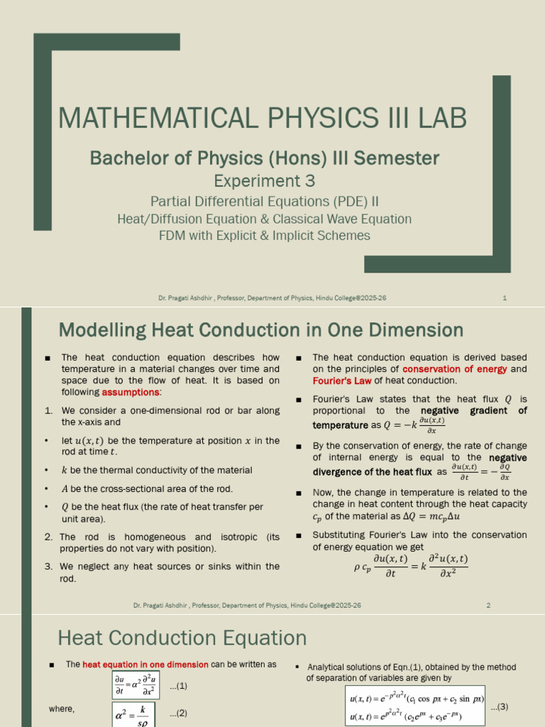 Experiment-3_PDEs-II | PDF | Partial Differential Equation | Thermal ...