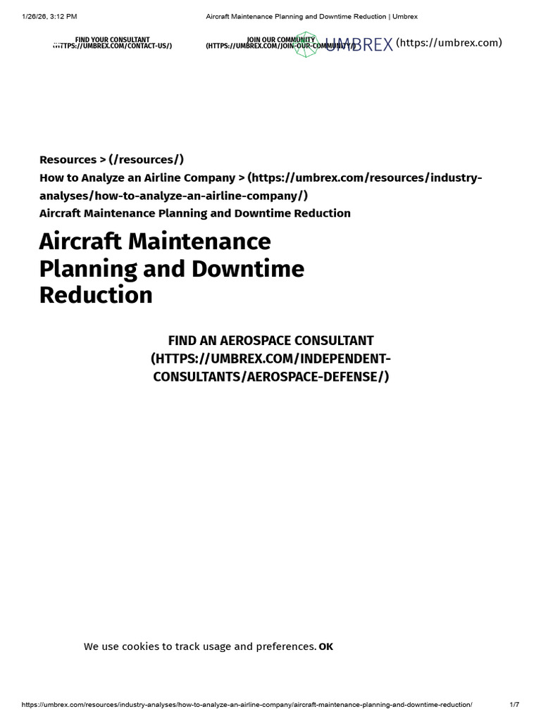 Aircraft Maintenance Planning and Downtime Reduction | PDF ...