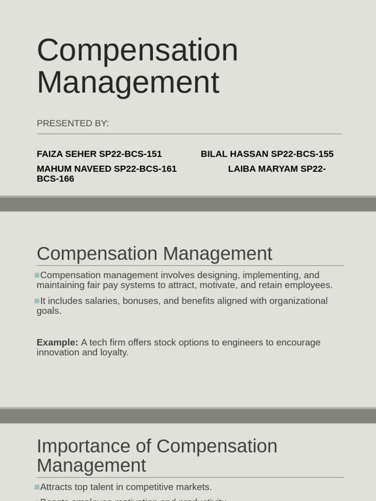 Lec24 Compensation Management | PDF | Cost Of Living | Compensation And ...