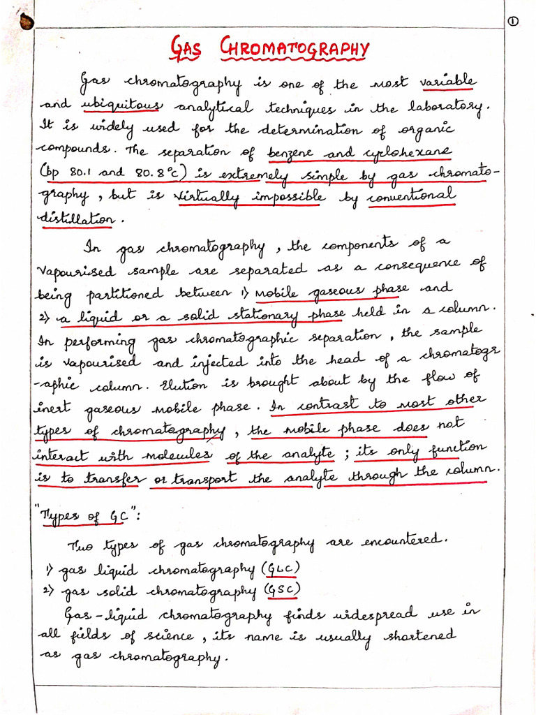 Gas Chromatography Notes | PDF