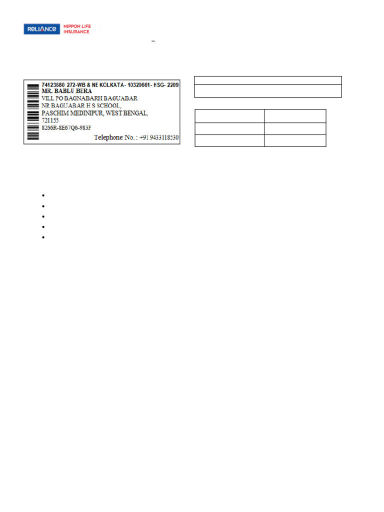 Policy Document 02963 | PDF | Insurance | Life Insurance
