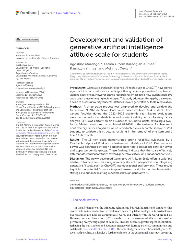 Development and Validation of IAG Attitude Scale For Students | PDF ...