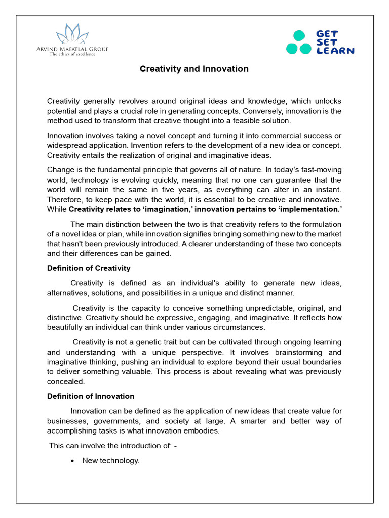 Innovation and Creativity_Article (11) (1) | PDF | Creativity | Innovation