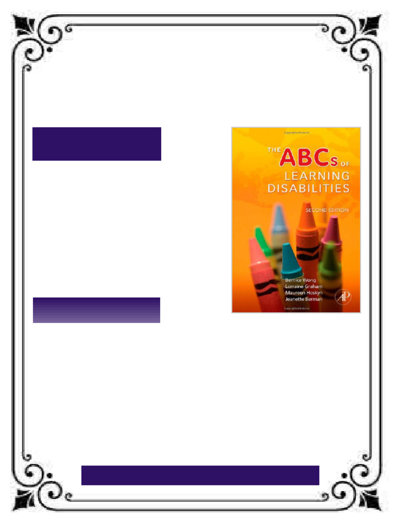 The ABCs of Learning Disabilities Second Edition Bernice Wong ebook ...
