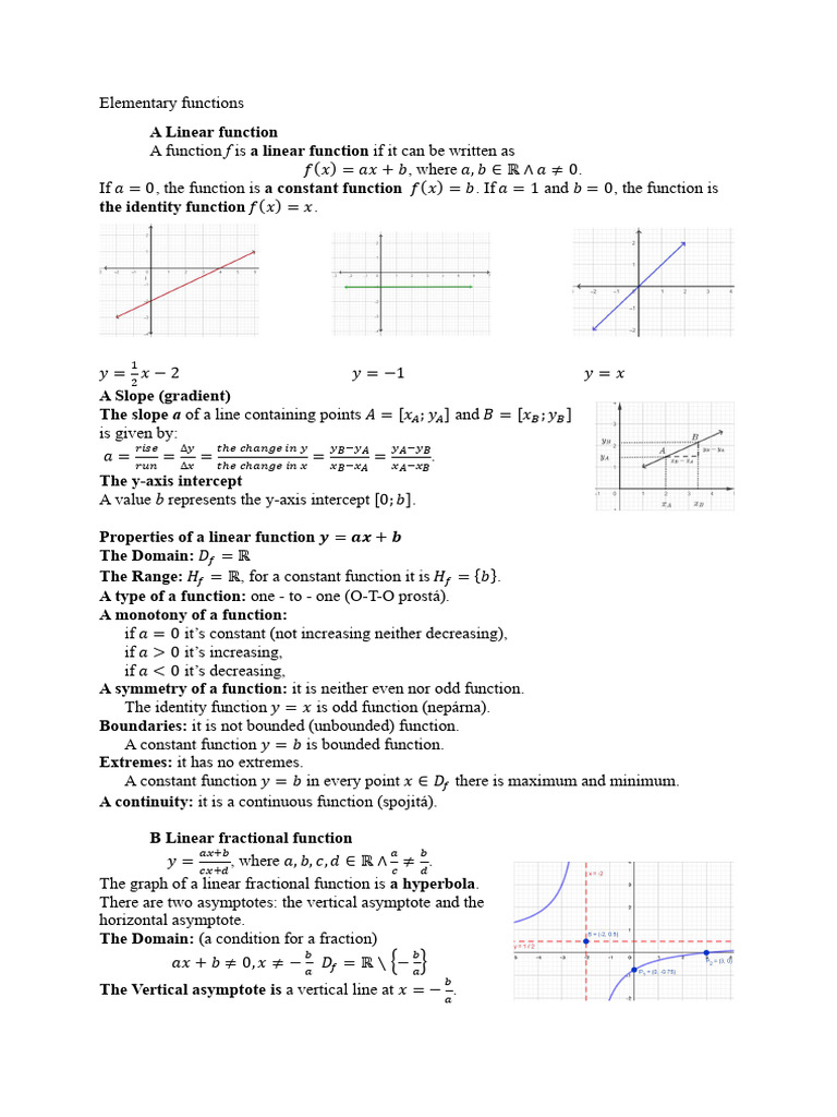 Elementary Functions | PDF | Function (Mathematics) | Logarithm