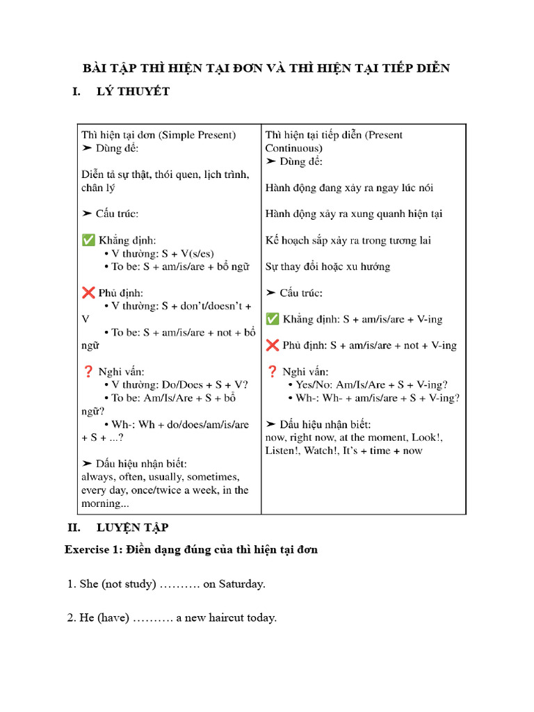 Bài tập HTĐ và HTTD | PDF