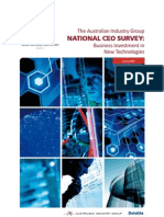 The Australian Industry Group National CEO Survey: Business Investment in New Technologies