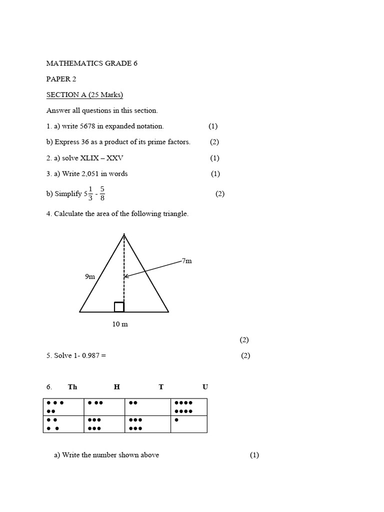 Bindura District Midyear GRADE 6 MATHEMATICS PAPERS 2 | PDF | Chess ...