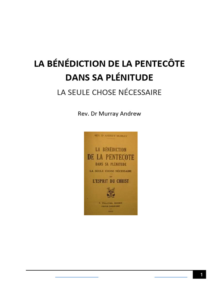 La Benediction de La Pentecote DR Murray Andrew | PDF | Saint-Esprit | Dieu