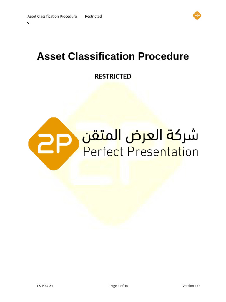 Asset Classification Procedure | PDF | Information Security | Computer ...