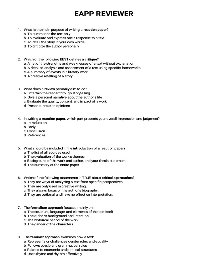 Eapp Reviewer 2nd Quarter | PDF | Definition | Concept