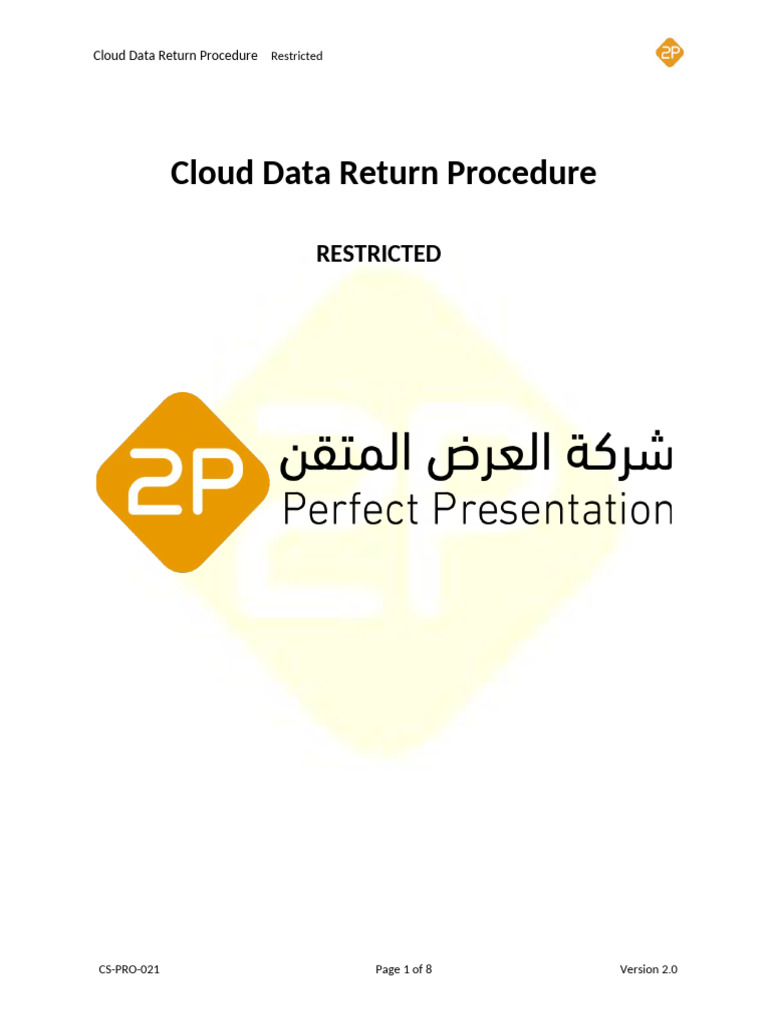 Cloud Data Return Procedure | PDF | Computer Security | Security