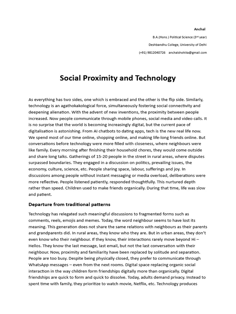 Social Proximity | PDF | Social Alienation | Social Psychology