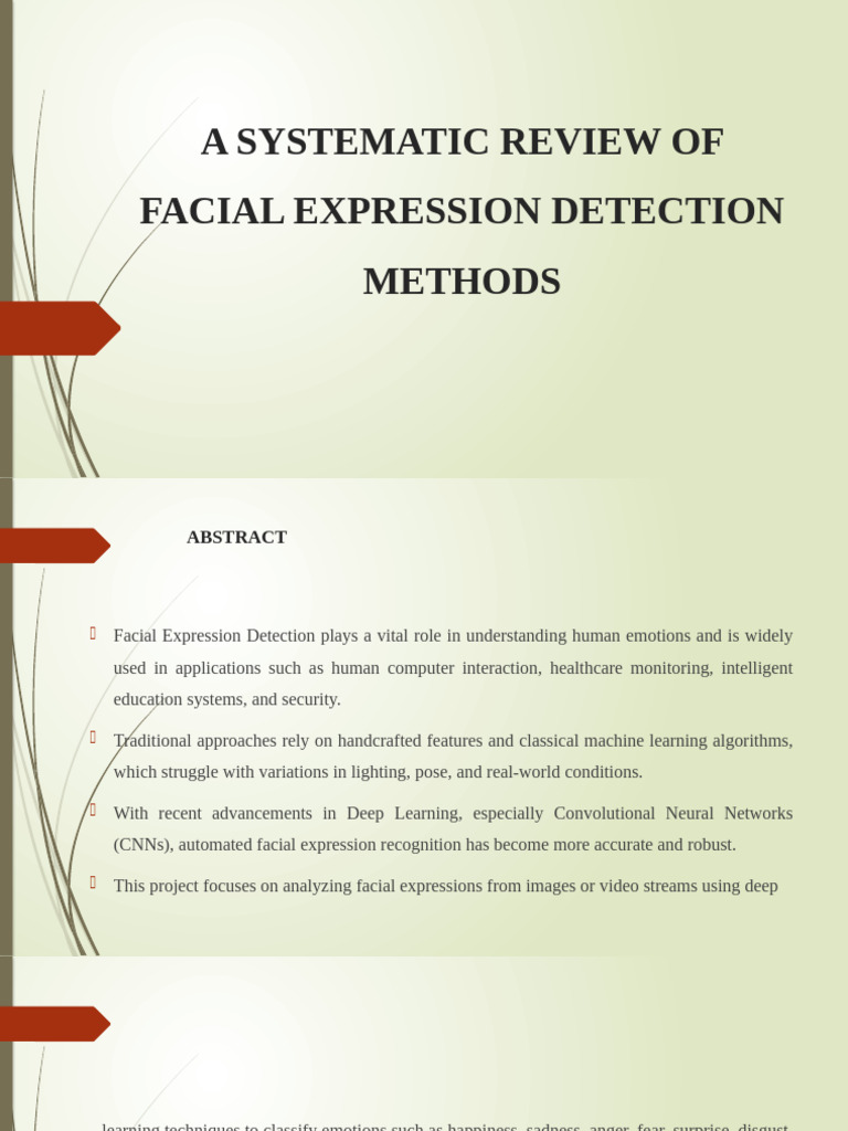 A Systematic Review of Facial Expression Detection Methods | PDF | Deep ...