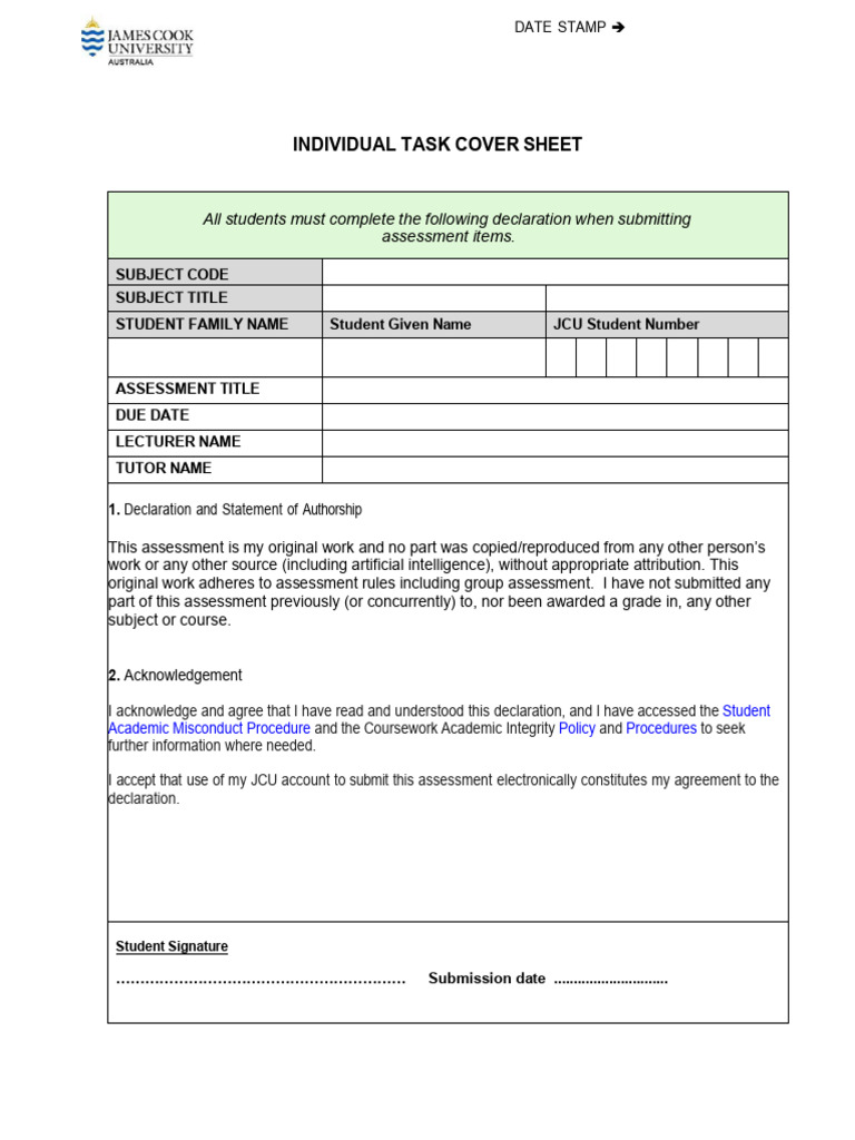 Fillable Individual Cover Sheet 01022023 | PDF