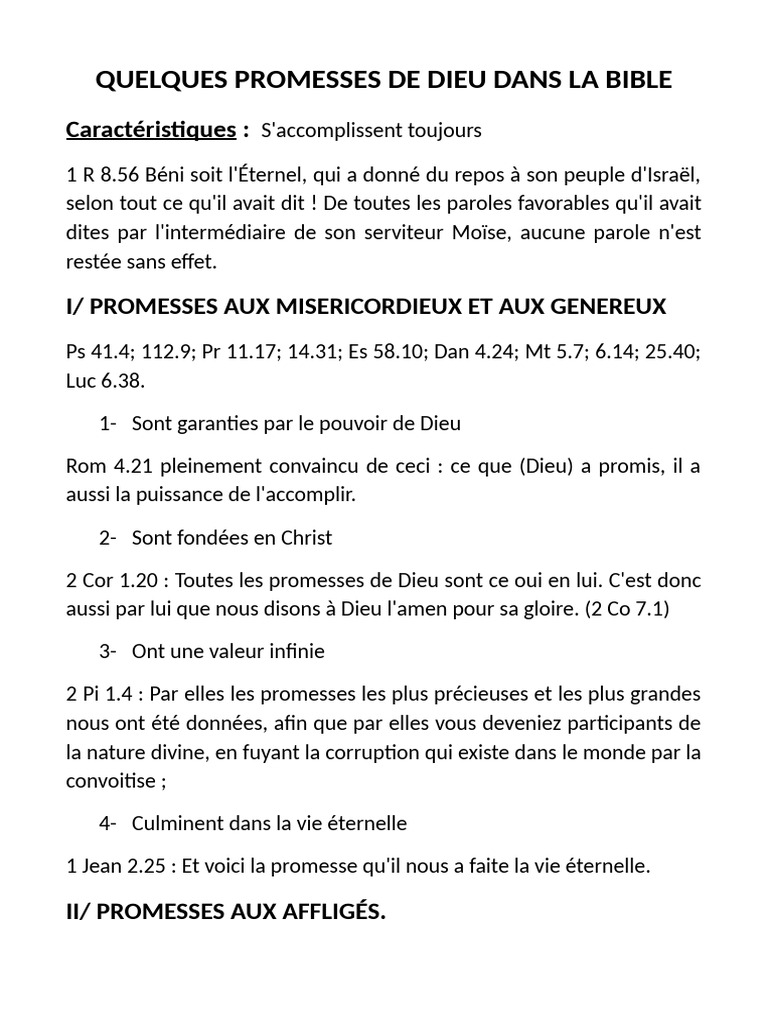 Promesses Divines | PDF | Dieu | Théologie