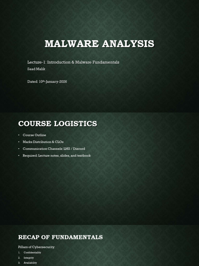 Lecture 1 | PDF | Malware | Ransomware
